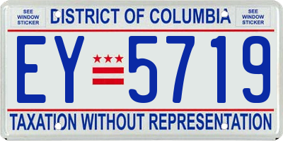 DC license plate EY5719