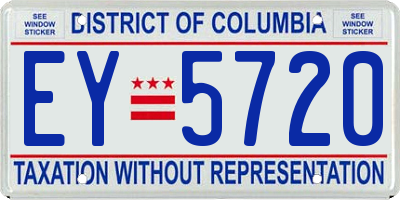 DC license plate EY5720