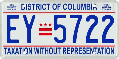 DC license plate EY5722