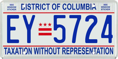 DC license plate EY5724