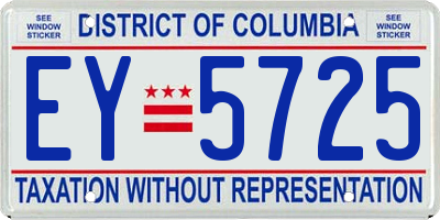 DC license plate EY5725