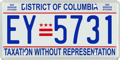 DC license plate EY5731