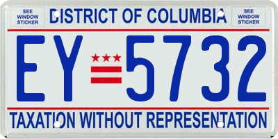 DC license plate EY5732