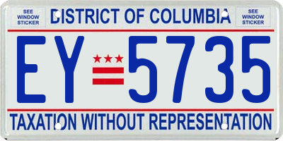 DC license plate EY5735