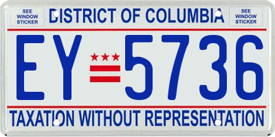 DC license plate EY5736