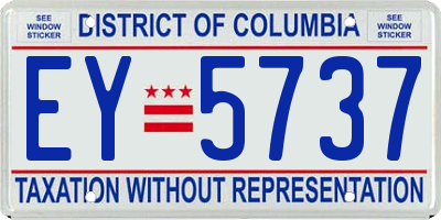 DC license plate EY5737