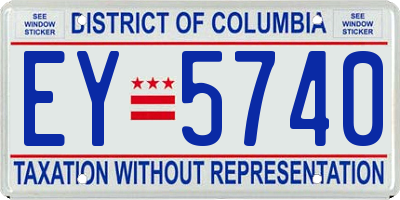 DC license plate EY5740