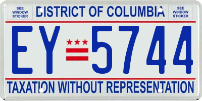 DC license plate EY5744