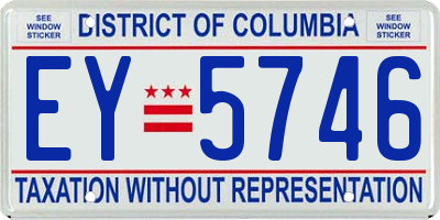 DC license plate EY5746