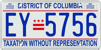 DC license plate EY5756