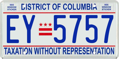 DC license plate EY5757