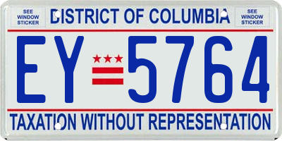 DC license plate EY5764