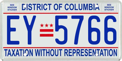 DC license plate EY5766