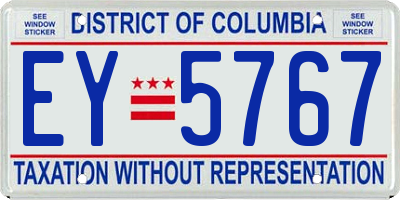 DC license plate EY5767