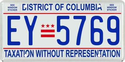 DC license plate EY5769