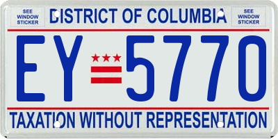 DC license plate EY5770