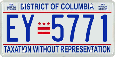 DC license plate EY5771