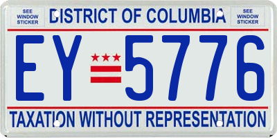 DC license plate EY5776