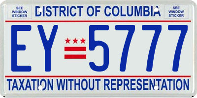 DC license plate EY5777