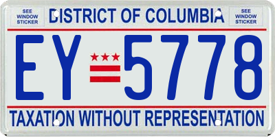 DC license plate EY5778