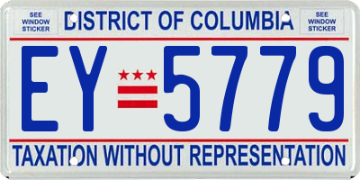 DC license plate EY5779