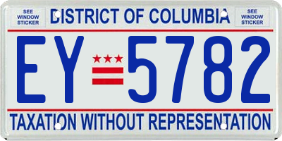 DC license plate EY5782