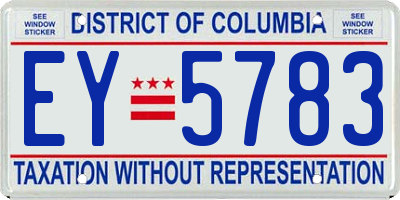 DC license plate EY5783