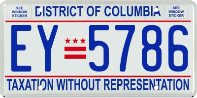 DC license plate EY5786