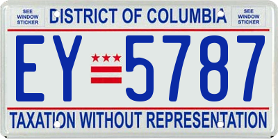 DC license plate EY5787