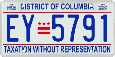 DC license plate EY5791