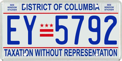 DC license plate EY5792