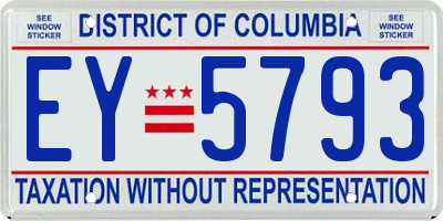 DC license plate EY5793