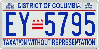 DC license plate EY5795