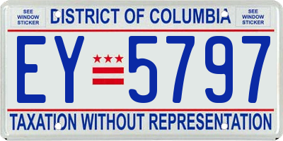 DC license plate EY5797