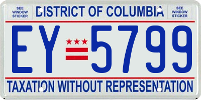 DC license plate EY5799