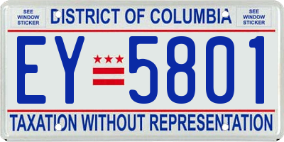 DC license plate EY5801