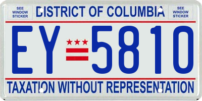 DC license plate EY5810