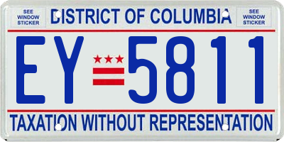 DC license plate EY5811