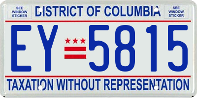 DC license plate EY5815