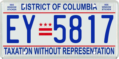 DC license plate EY5817