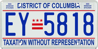 DC license plate EY5818
