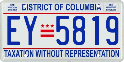 DC license plate EY5819