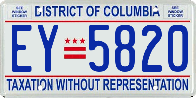 DC license plate EY5820