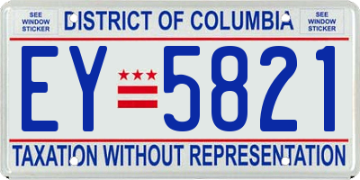 DC license plate EY5821