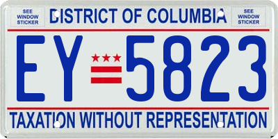DC license plate EY5823