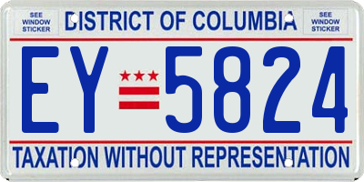 DC license plate EY5824