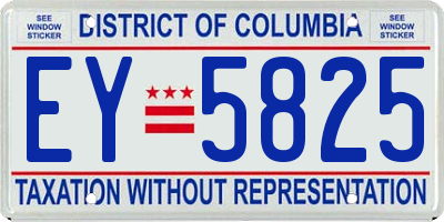 DC license plate EY5825