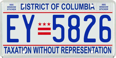 DC license plate EY5826