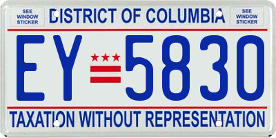 DC license plate EY5830