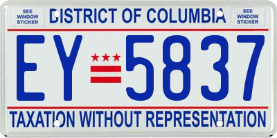 DC license plate EY5837